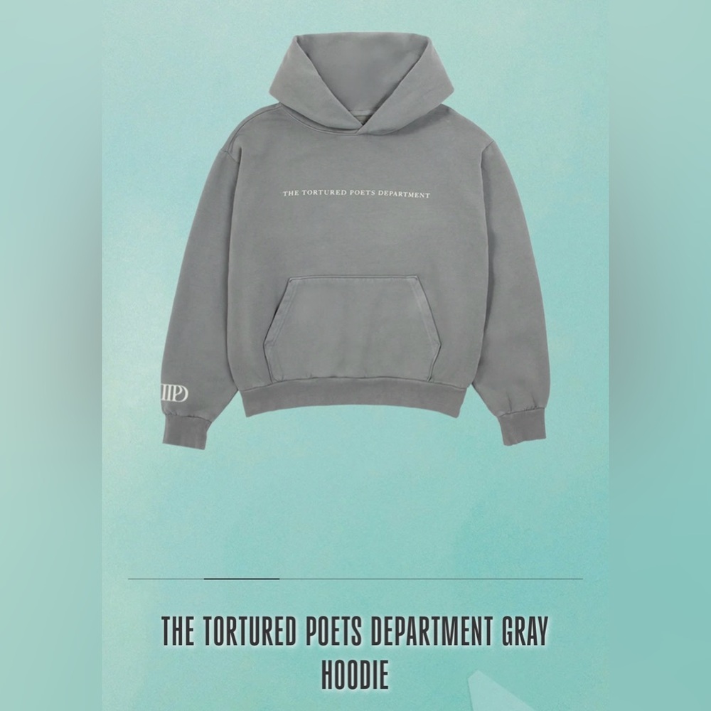 THE TORTURED POETS DEPARTMENT GRAY HOODIE - Picture 8 of 8